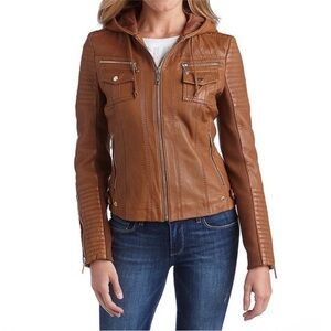 Women's Michael Kors Camel Leather Jacket
